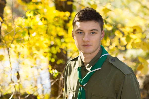 Handsome Male Scout Looking at Camera — Stock Photo, Image