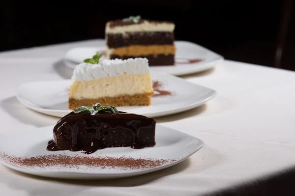 Selection of desserts at a restaurant — Stock Photo, Image