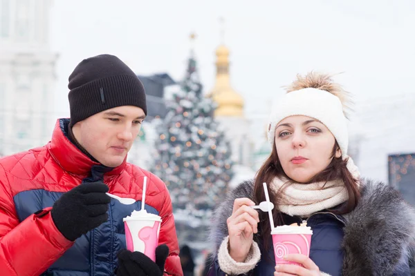 Dulces con batido en temporada de invierno — Foto de Stock