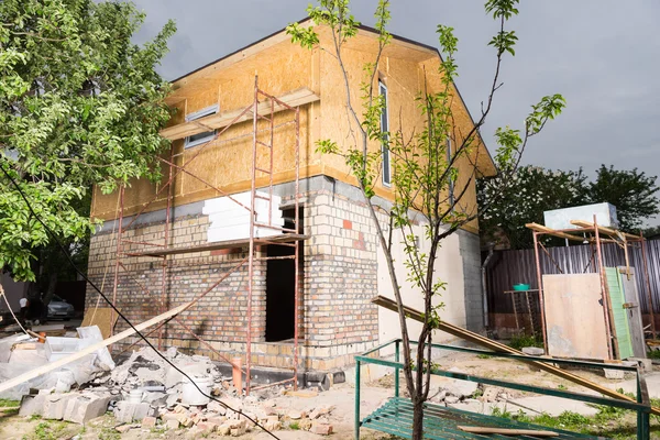 Exterior of Partially Finished New Home — Stock Photo, Image