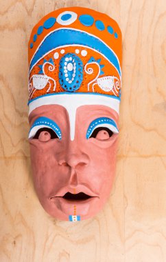 High Angle View of Painted Clay Mask