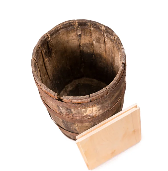 High Angle View of Empty Wooden Barrel — Stock Photo, Image