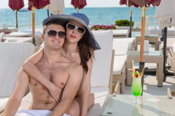 Loving young couple enjoying a summer vacation