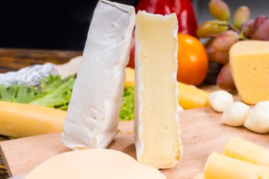 Gourmet Cheese Board with Wedges of Brie