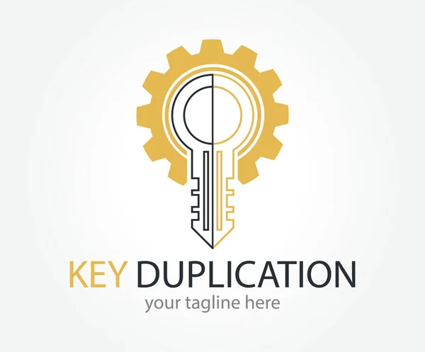 Absztrakt Kreatív Kulcs Duplikációs Logó Koncepció Szakképzett Kulcsvágó Tábla — Stock Vector