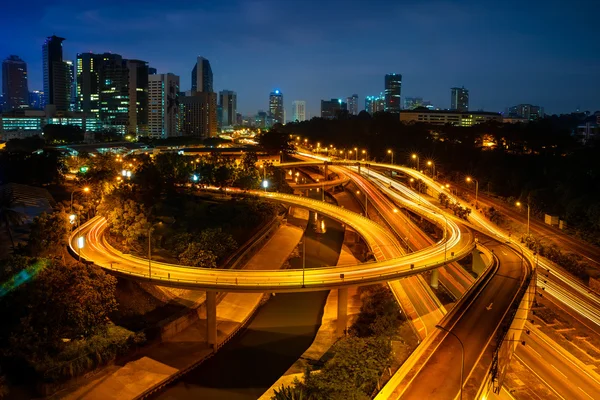 Kuala lumpur içinde trafik otoyol ve ana — Stok fotoğraf