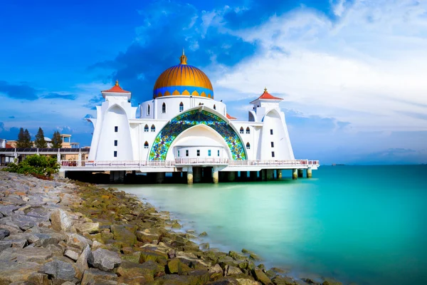 Malacca straits Meczet masjid — Zdjęcie stockowe