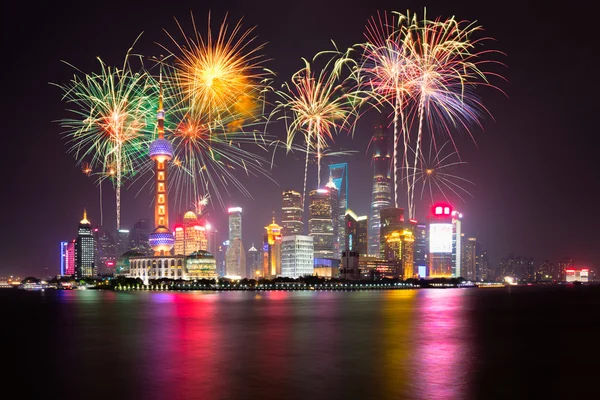 Vacker natt Shanghais stadsbild — Stockfoto