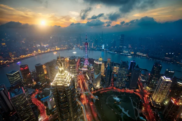 Шанхай skyline міський пейзаж — стокове фото