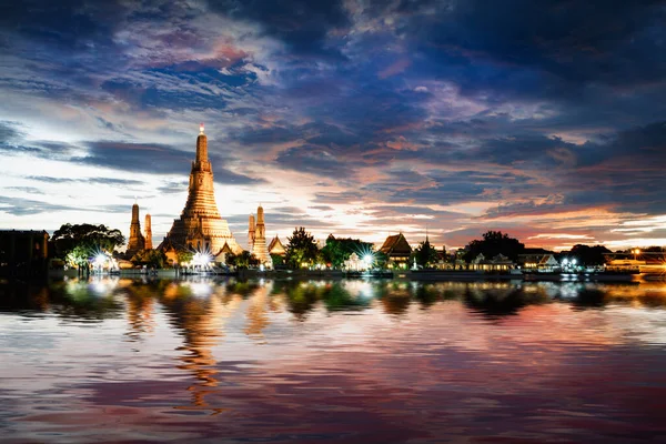 Świątynia Wat Arun Zachodzie Słońca Bangkok Tajlandia — Zdjęcie stockowe