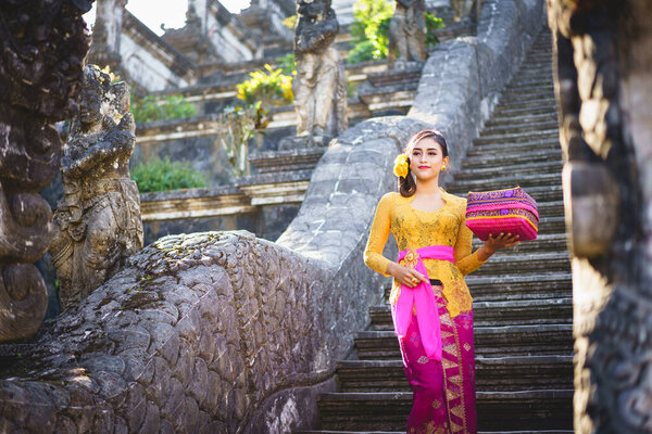 Indonesian woman in bali costume Indonesian national dress, Bali Indonesia