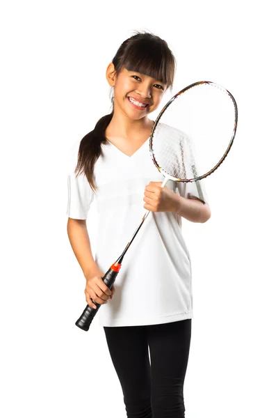 Little asian girls with badminton — Stock Photo, Image