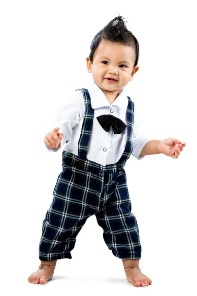 Happy toddler learning to walk — Stock Photo, Image