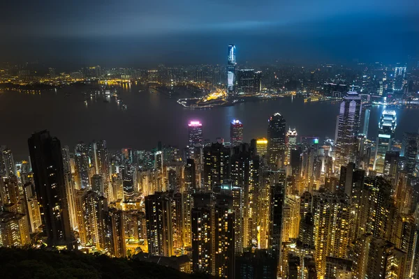 Hongkong bei Nacht — Stockfoto