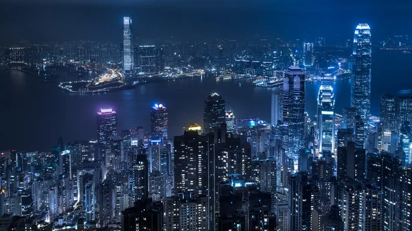 Hong Kong à noite — Fotografia de Stock