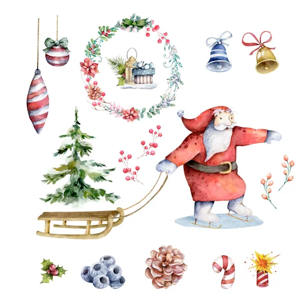 Stagione Saluti Biglietto Natale Simpatico Piccolo Gnomi Illustrazione — Foto Stock