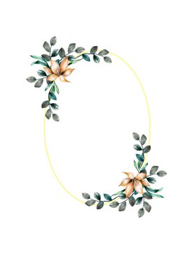 Sonbahar bitkileri tasarım yuvarlak davet çerçevesi. Kırsal boho düğün çelengi. Suluboya tarih kartını kaydet. Turuncu kırmızı, taupe, bordo, kahverengi, krema, altın, pas, bej, sepia sonbahar renkleri