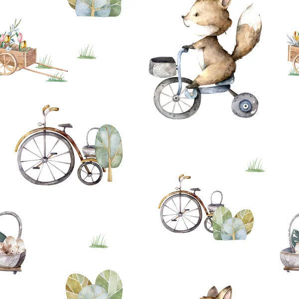 Roztomilý Liščí Bezproblémový Vzor Foxy Nekonečné Pozadí Textura Dětské Pozadí — Stock fotografie