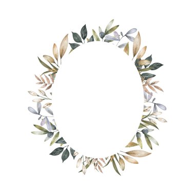 Zeytin çerçeveli el çizimi tasarım illüstrasyonu