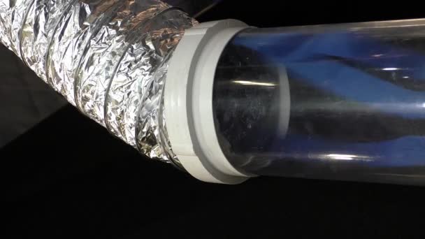 Fluxo de ar no tubo de ventilação — Vídeo de Stock