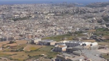 Malta başkenti Valletta şehri uçak görünümü