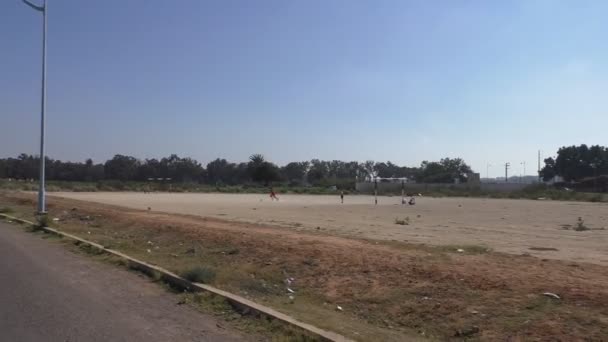 Boys playing football in Morocco — Stock Video