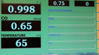 Araba emisyon testi ekran döngü