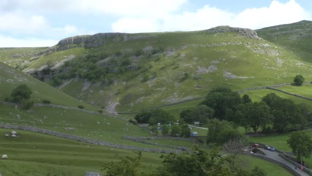 Hill top view of Yorkshire dale — Stock Video