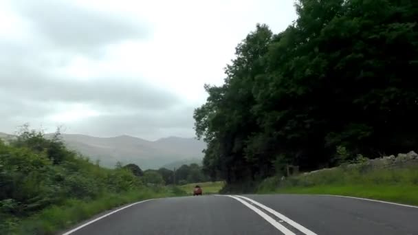 Hinter dreirädrigem Auto — Stockvideo