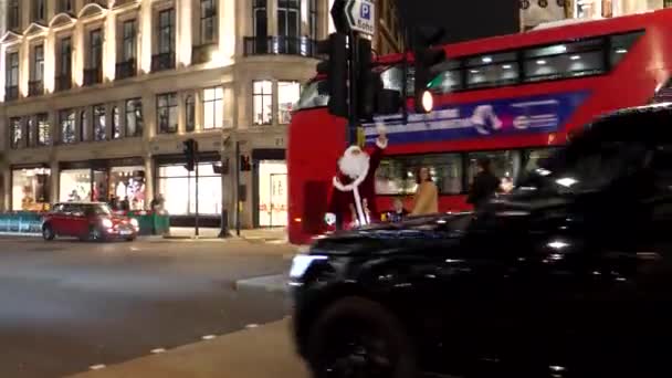London England Vereinigtes Königreich Überraschung Der Weihnachtsmann Oder Der Weihnachtsmann — Stockvideo