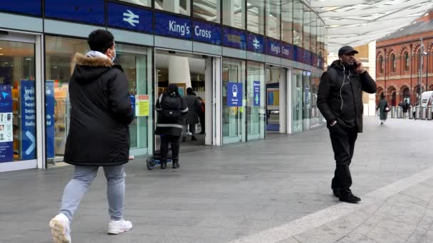 Λονδινο Ηνωμενο Βασιλειο Circa Νοεμβριοσ 2020 King Cross Railroad Station — Αρχείο Βίντεο