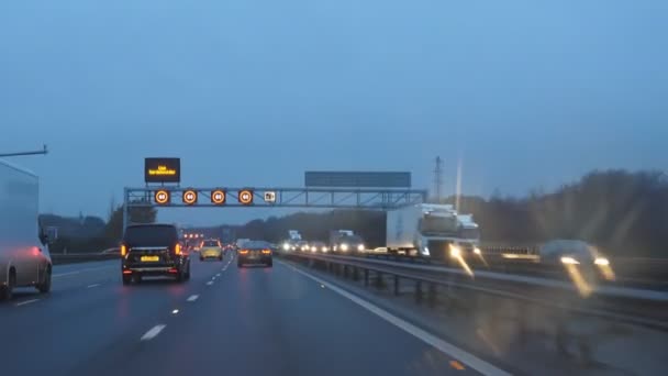 Motorway England Vereinigtes Königreich Circa November 2020 Herbst Nach Einbruch — Stockvideo