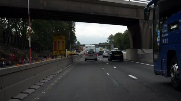 Motorway England Vereinigtes Königreich Circa September 2020 Frontscheibe Des Autos — Stockvideo