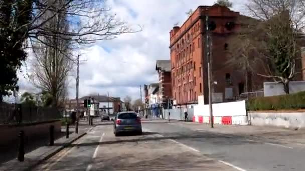 Salford Manchester Reino Unido Circa Abril 2021 Ponto Vista Carro — Vídeo de Stock