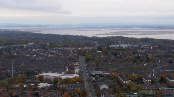 Aerial View Windsor Street Residential Area Toxteth Town City Liverpool — ストック動画