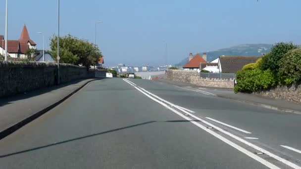 Parkeerplaats Rijden Colwyn Road Richting Llandudno Stad Welsh Badplaats — Stockvideo