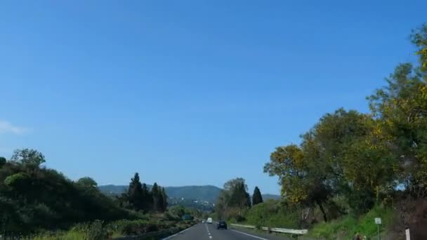 Auto Vooraanzicht Reis Italië Naar Messina E45 Snelweg Een Mooie — Stockvideo