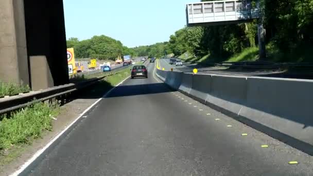 M56 Motorway England Vereinigtes Königreich Circa Juni 2021 Baustellenbereich Gelben — Stockvideo