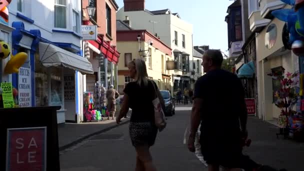 Tenby Wales Reino Unido Circa Septiembre 2020 Caminando Con Cámara — Vídeo de stock