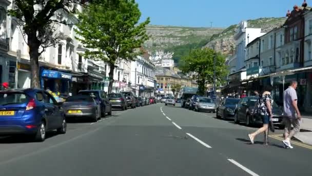 Llandudno Wales Förenade Kungariket Circa Juni 2021 Kör Mostyn Street — Stockvideo