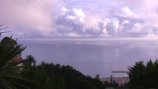 Panorama de la ciudad de Funchal y el océano Atlántico — Vídeos de Stock