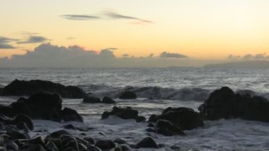 Atlantik Okyanusu Madeira beach şafaktan önce