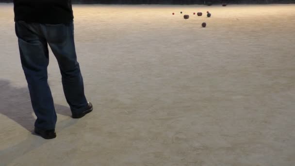 Malta, two local men playing national bocce game — Stock Video