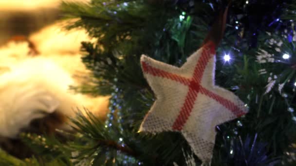 Engelse symbool op kerstboom — Stockvideo