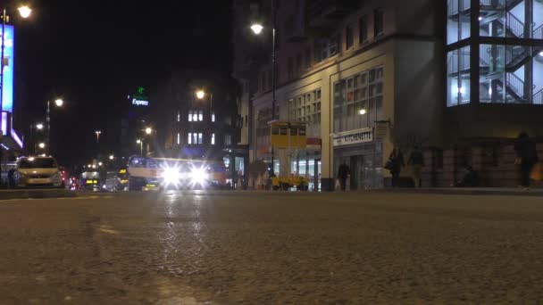 Manchester city centre at night — Stock Video