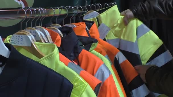 High visibility protective clothes — Stock Video