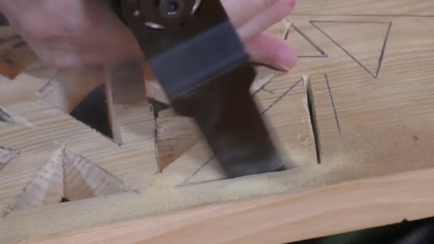 Plunge cut saw power multi tool — Stock Video
