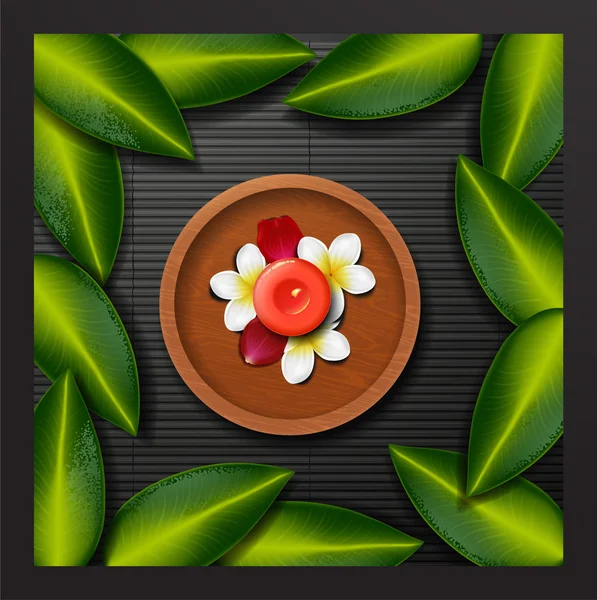 Fondo de spa con flores tropicales — Vector de stock