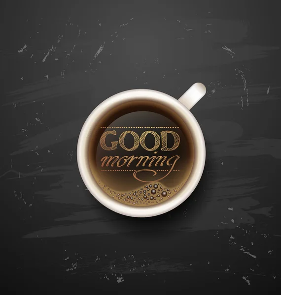 Taza de café caliente en el fondo . — Vector de stock