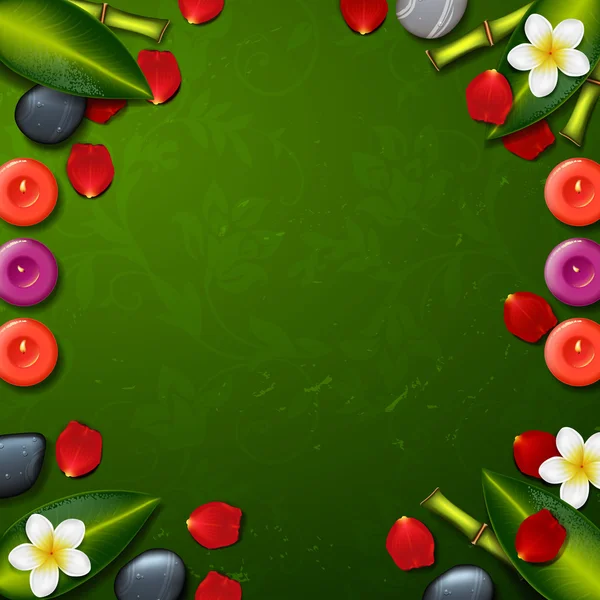 Fondo de spa con flores tropicales — Vector de stock